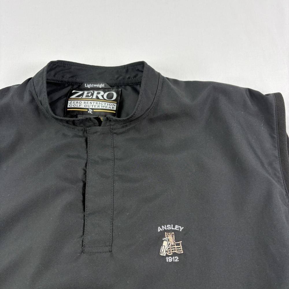 Zero Restriction Vest Mens Large Black Ansley Golf Club Lightweight Windbreaker